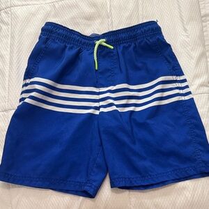 Cat & Jack Boys Royal Blue Swim Trunks with White Stripes